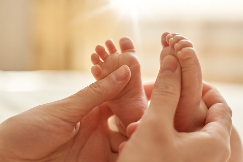 Baby feet massage