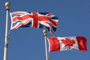 British and Canadian flags